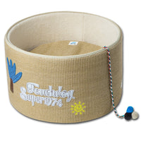 Touchcat 'Claw-ver Nest' Rounded Scratching Cat Bed w/ Teaser Toy - BIG FRENCHIES