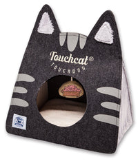 Touchcat ® 'Kitty Ears' Travel On-The-Go Folding Designer Fashion Pet Cat Bed House w/ Hanging Teaser Toy - BIG FRENCHIES