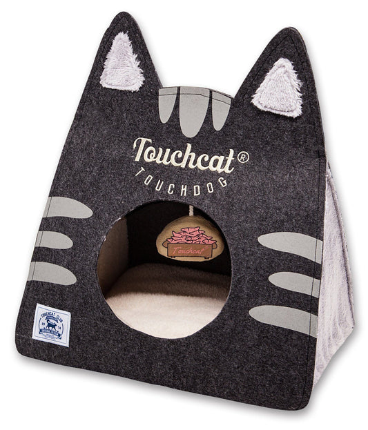 Touchcat ® 'Kitty Ears' Travel On-The-Go Folding Designer Fashion Pet Cat Bed House w/ Hanging Teaser Toy - BIG FRENCHIES