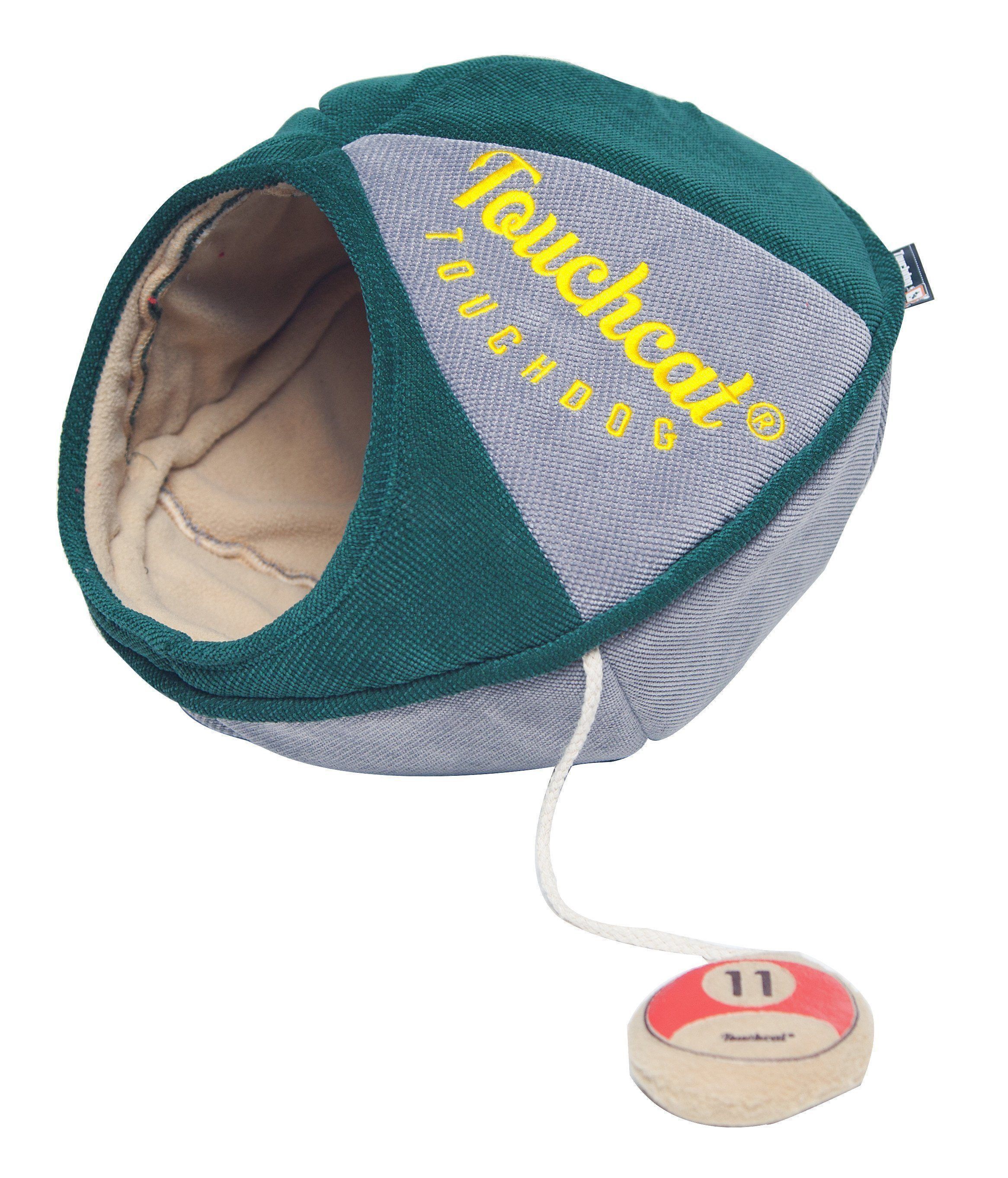 Touchcat ® 'Oval Saucer' Collapsible Walk-Through Kitty Pet Cat Bed House w/ Play Active Teaser Toy - BIG FRENCHIES