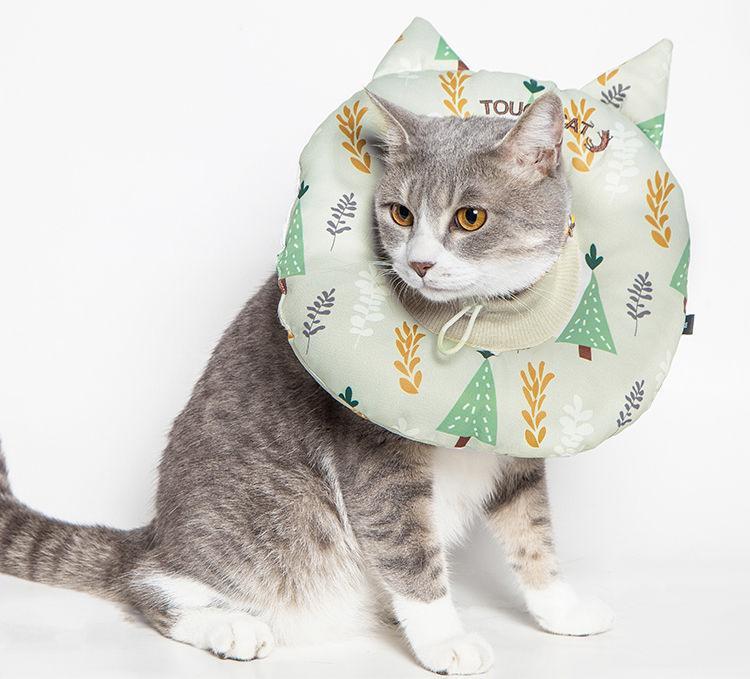 Touchcat ® 'Ringlet' Licking and Scratching Adjustable Pillow Cat Neck Protector - BIG FRENCHIES