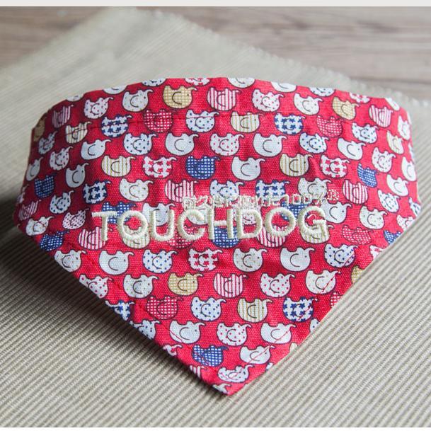 Touchdog Elephant Patterned Hook-and-Loop Fashion Dog Bandana - BIG FRENCHIES