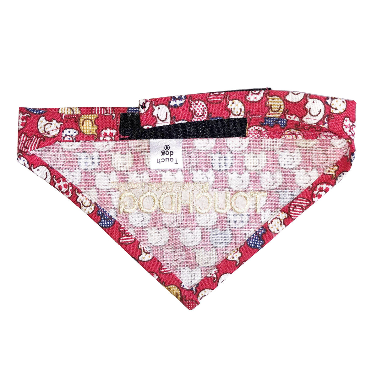 Touchdog Elephant Patterned Hook-and-Loop Fashion Dog Bandana - BIG FRENCHIES