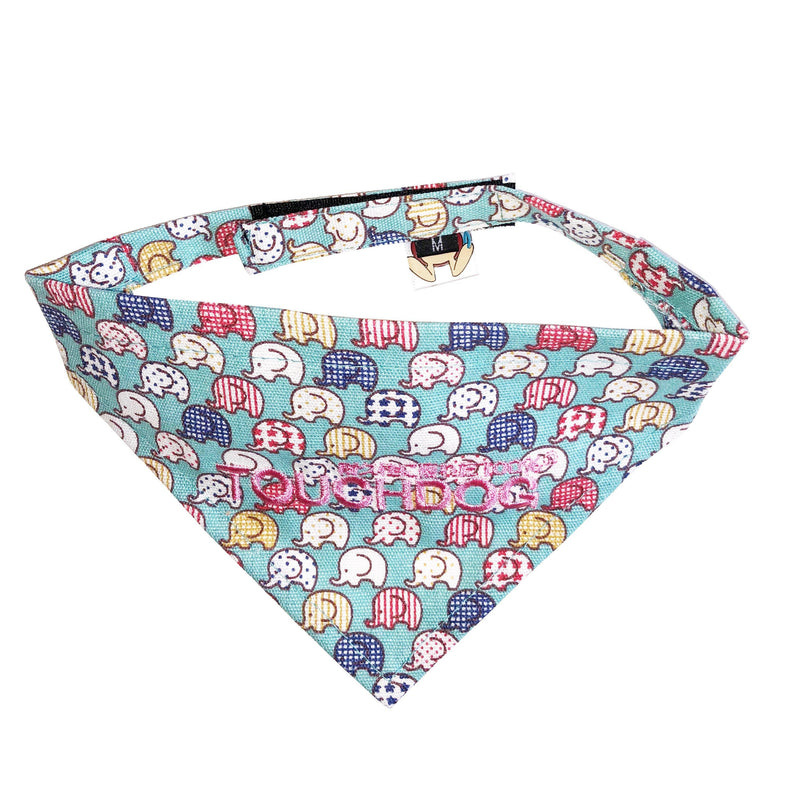 Touchdog Elephant Patterned Hook-and-Loop Fashion Dog Bandana - BIG FRENCHIES