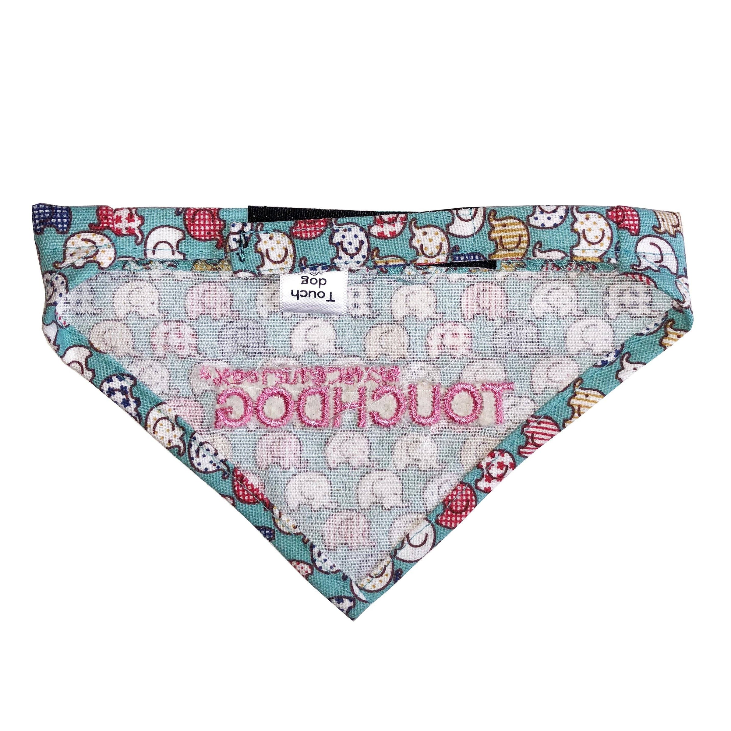 Touchdog Elephant Patterned Hook-and-Loop Fashion Dog Bandana - BIG FRENCHIES