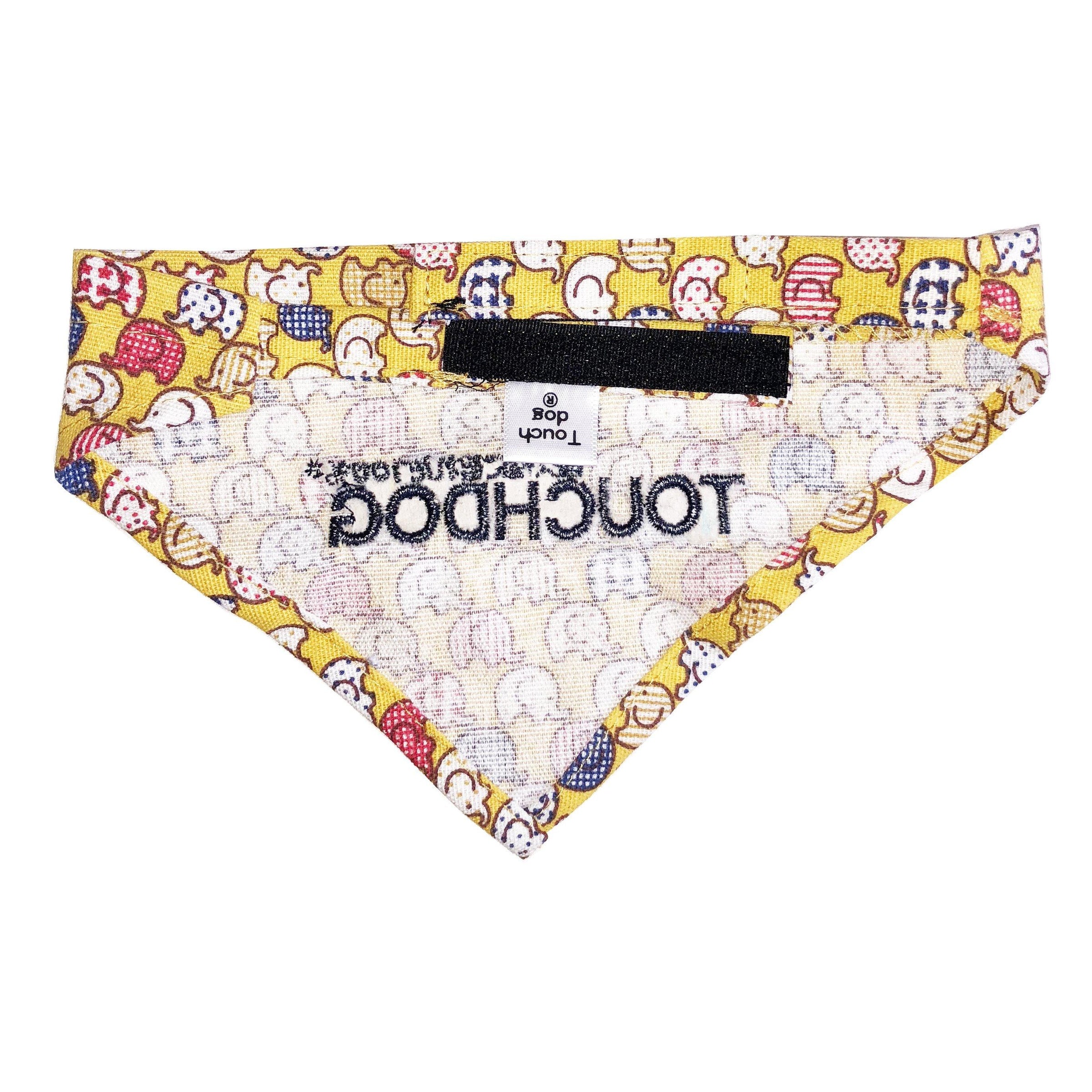 Touchdog Elephant Patterned Hook-and-Loop Fashion Dog Bandana - BIG FRENCHIES