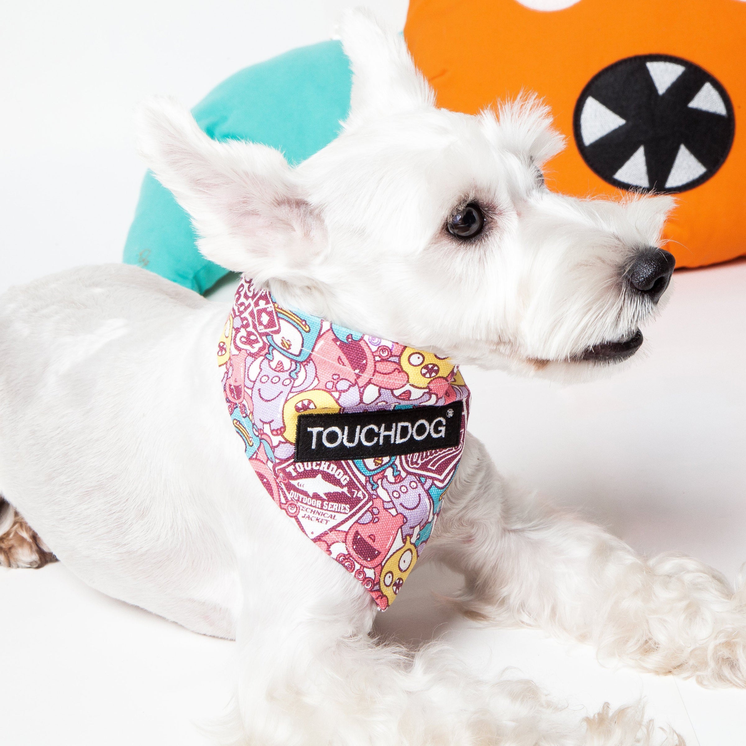 Touchdog Elephant Patterned Hook-and-Loop Fashion Dog Bandana - BIG FRENCHIES