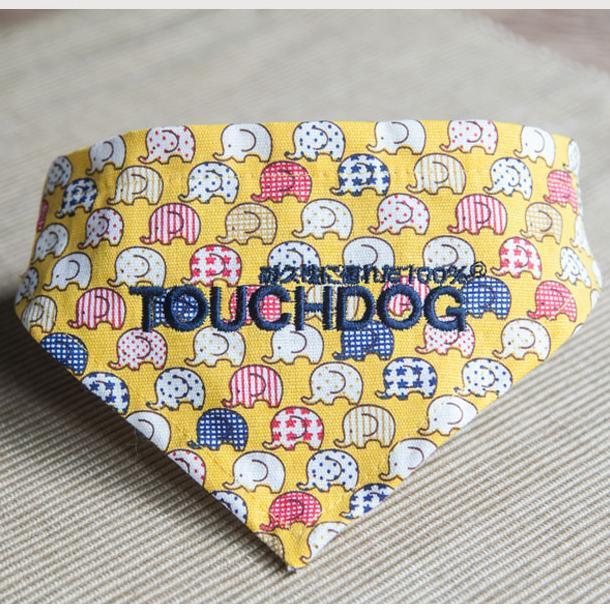 Touchdog Elephant Patterned Hook-and-Loop Fashion Dog Bandana - BIG FRENCHIES