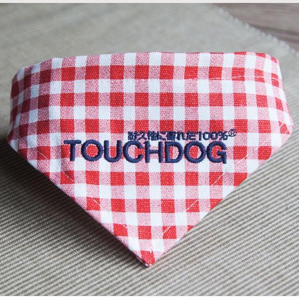 Touchdog Plaid Patterned Hook-and-Loop Fashion Dog Bandana - BIG FRENCHIES