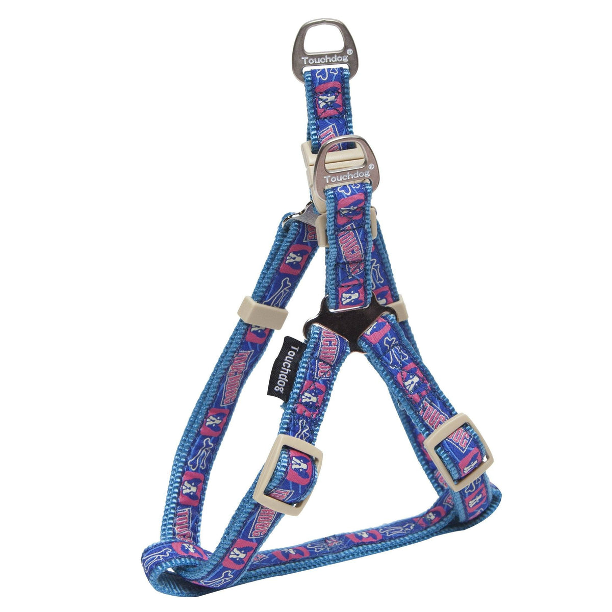 Touchdog 'Bone Patterned' Tough Stitched Dog Harness and Leash - BIG FRENCHIES