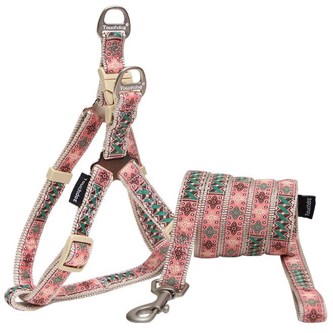Touchdog 'Capentry Patterned' Tough Stitched Dog Harness and Leash - BIG FRENCHIES