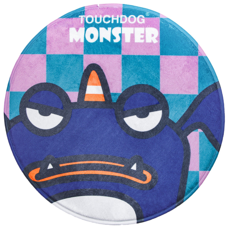 Touchdog Cartoon Crabby Tooth Monster Rounded Cat and Dog Mat - BIG FRENCHIES