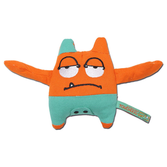 Touchdog Cartoon Monster Plush Dog Toy - Orange - BIG FRENCHIES