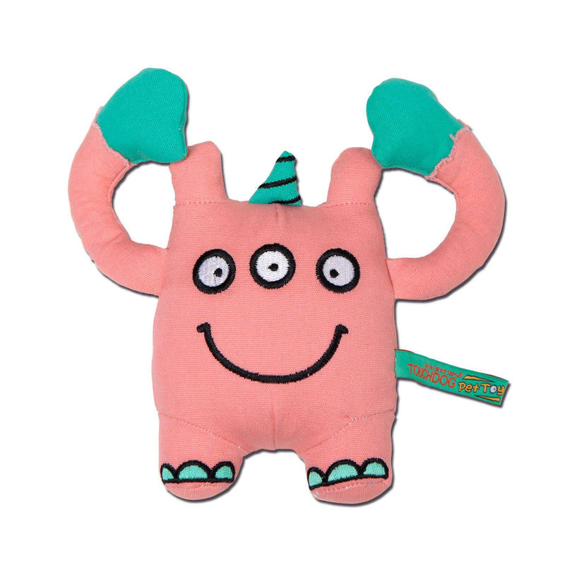 Touchdog Cartoon Monster Plush Dog Toy - Peach - BIG FRENCHIES
