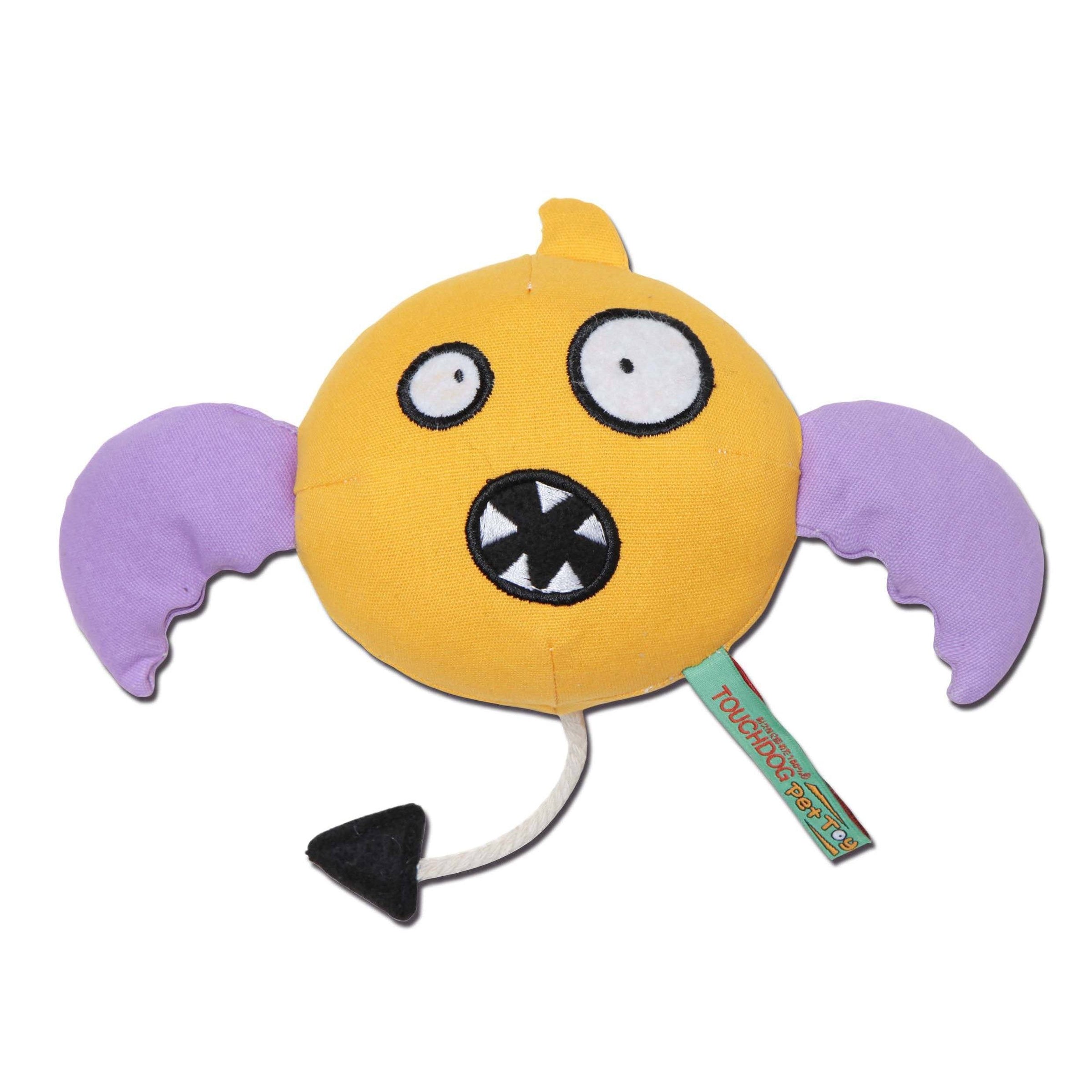Touchdog Cartoon Monster Plush Dog Toy - Yellow - BIG FRENCHIES