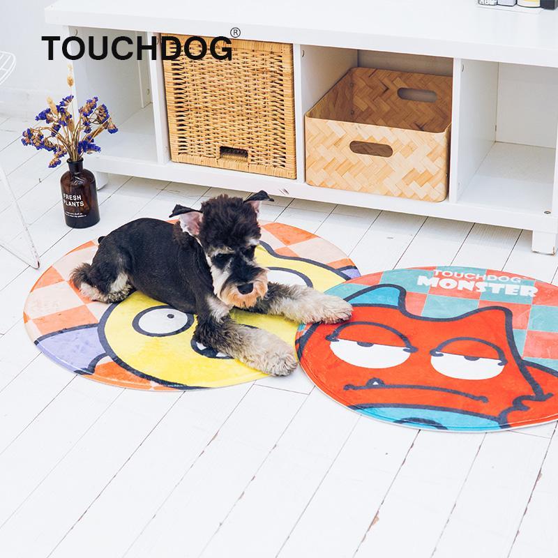 Touchdog Cartoon Up-for-Crabs Monster Rounded Cat and Dog Mat - BIG FRENCHIES