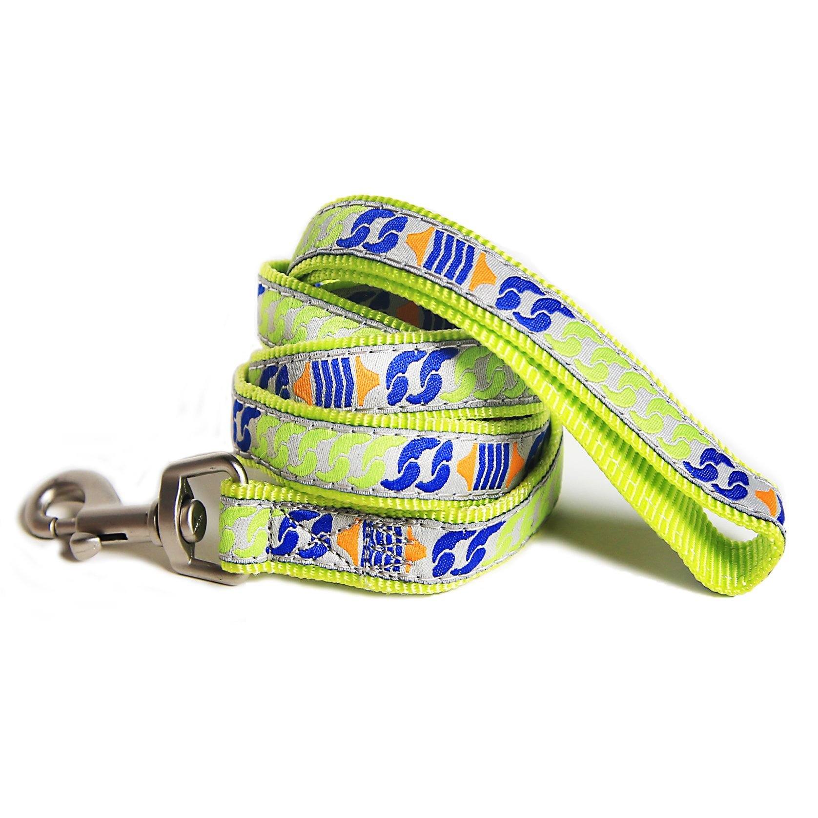 Touchdog 'Chain Printed' Tough Stitched Embroidered Collar and Leash - BIG FRENCHIES