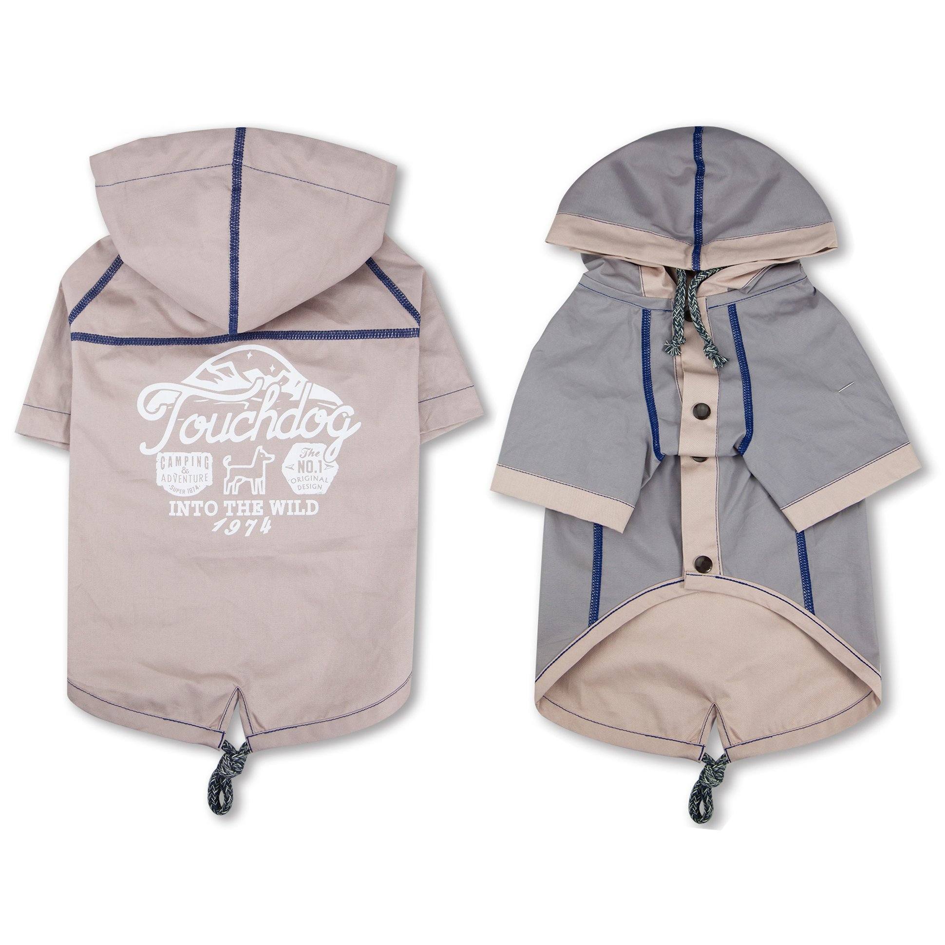 Touchdog 'Cloudburst' Reversible Fashion Waterproof Dog Raincoat - BIG FRENCHIES