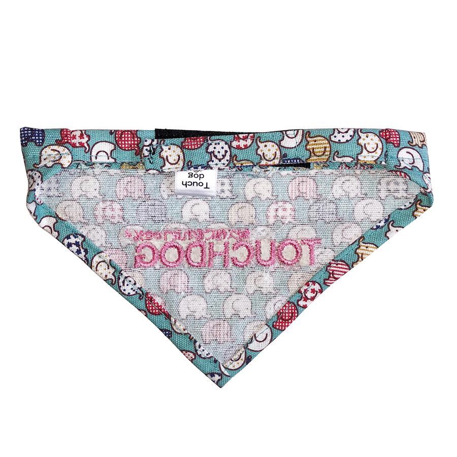 Touchdog Designer Hook-and-Loop Pet Bandana - Aqua - BIG FRENCHIES
