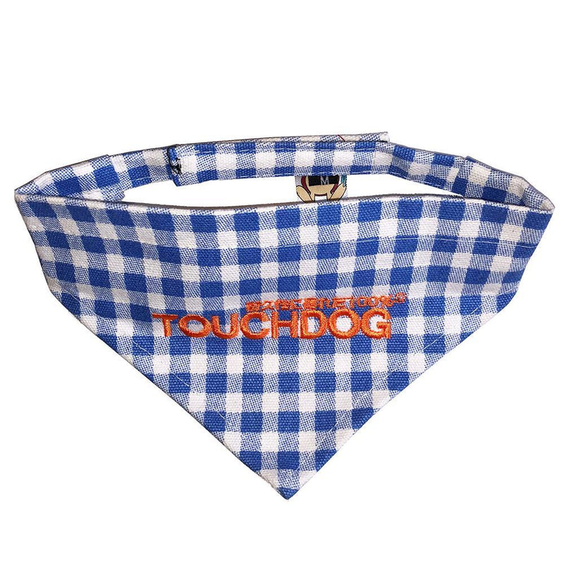 Touchdog Designer Hook-and-Loop Pet Bandana - Blue - BIG FRENCHIES