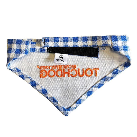 Touchdog Designer Hook-and-Loop Pet Bandana - Blue - BIG FRENCHIES