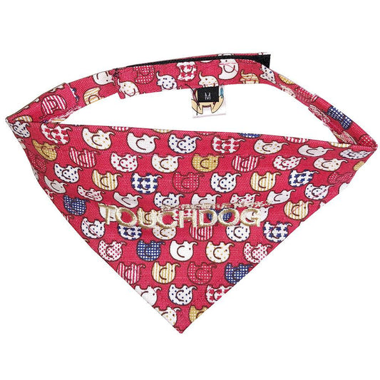 Touchdog Designer Hook-and-Loop Pet Bandana - Red - BIG FRENCHIES