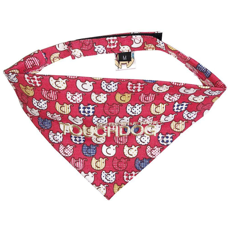 Touchdog Designer Hook-and-Loop Pet Bandana - Red - BIG FRENCHIES