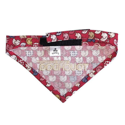 Touchdog Designer Hook-and-Loop Pet Bandana - Red - BIG FRENCHIES