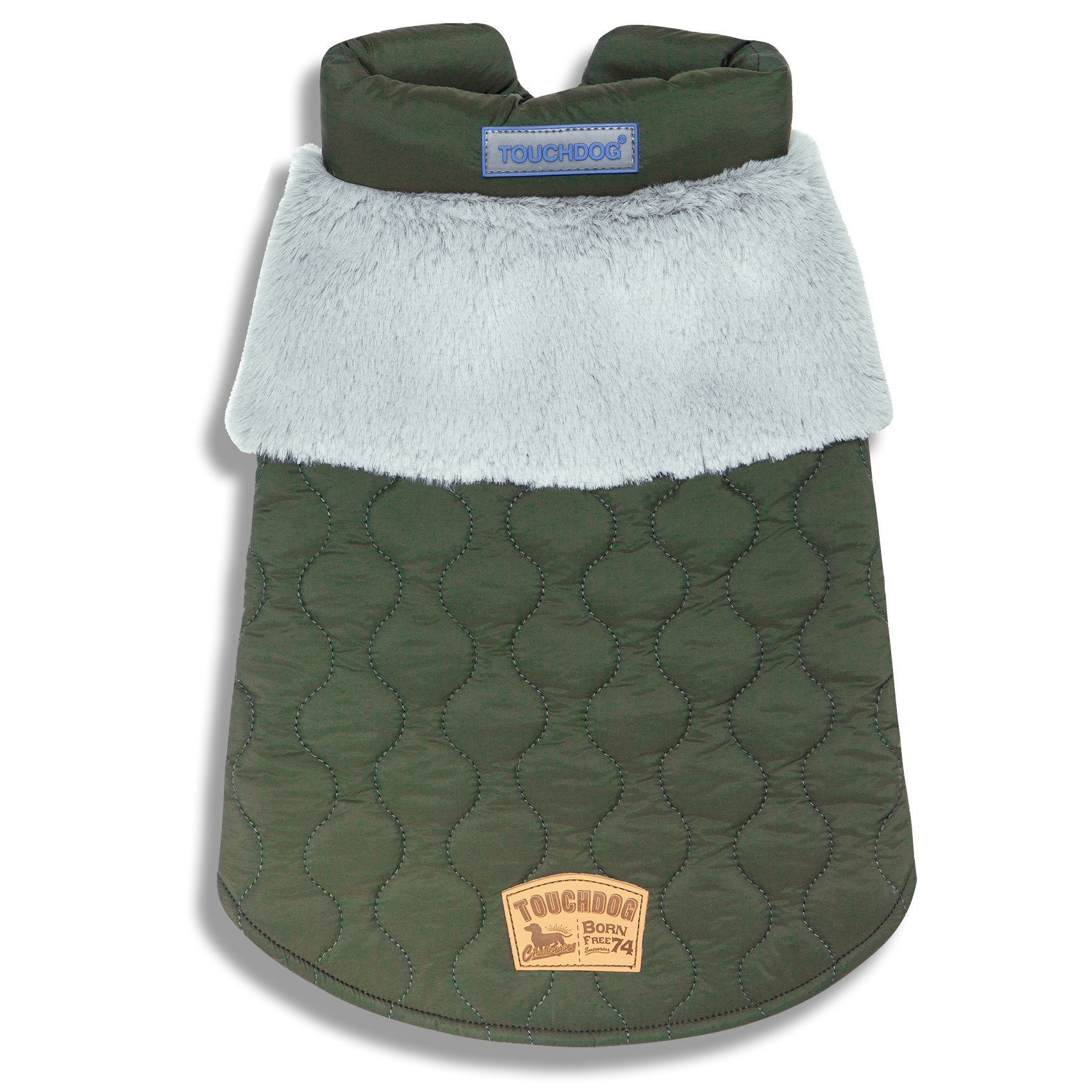 Touchdog 'Furrost-Bite' Fur and Fleece Designer Fashion Dog Jacket - BIG FRENCHIES