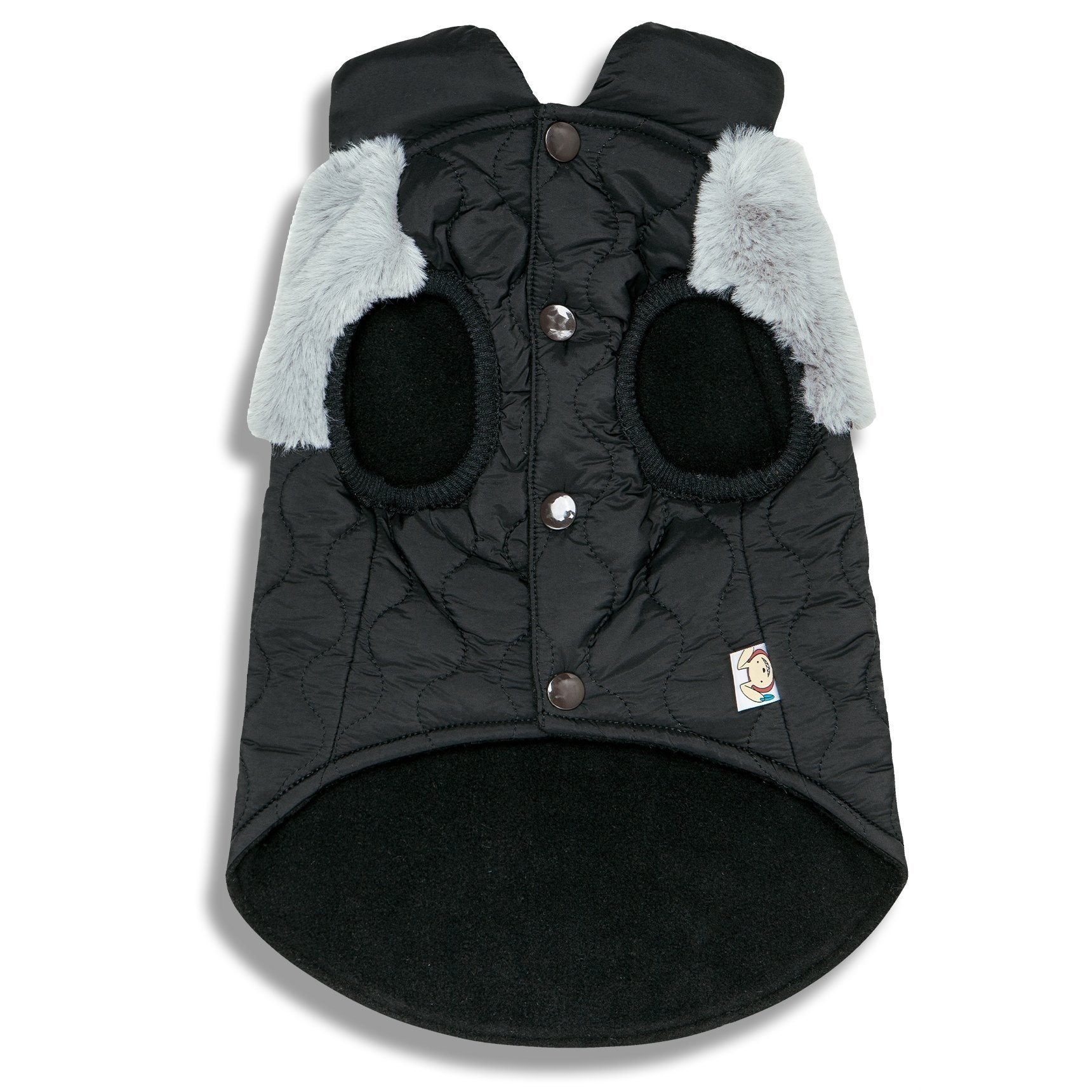 Touchdog 'Furrost-Bite' Fur and Fleece Designer Fashion Dog Jacket - BIG FRENCHIES