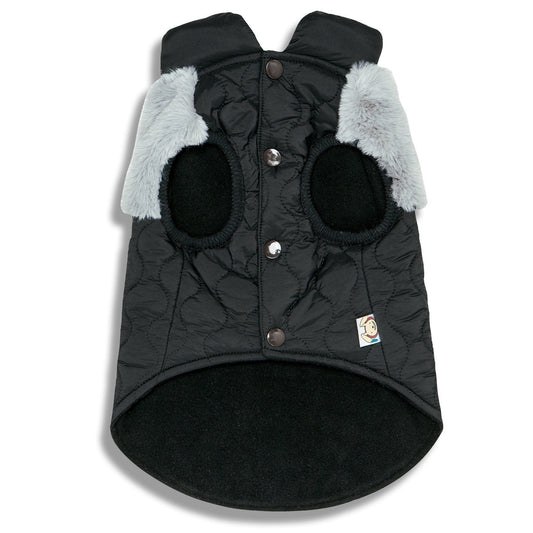 Touchdog 'Furrost-Bite' Fur and Fleece Designer Fashion Dog Jacket - BIG FRENCHIES