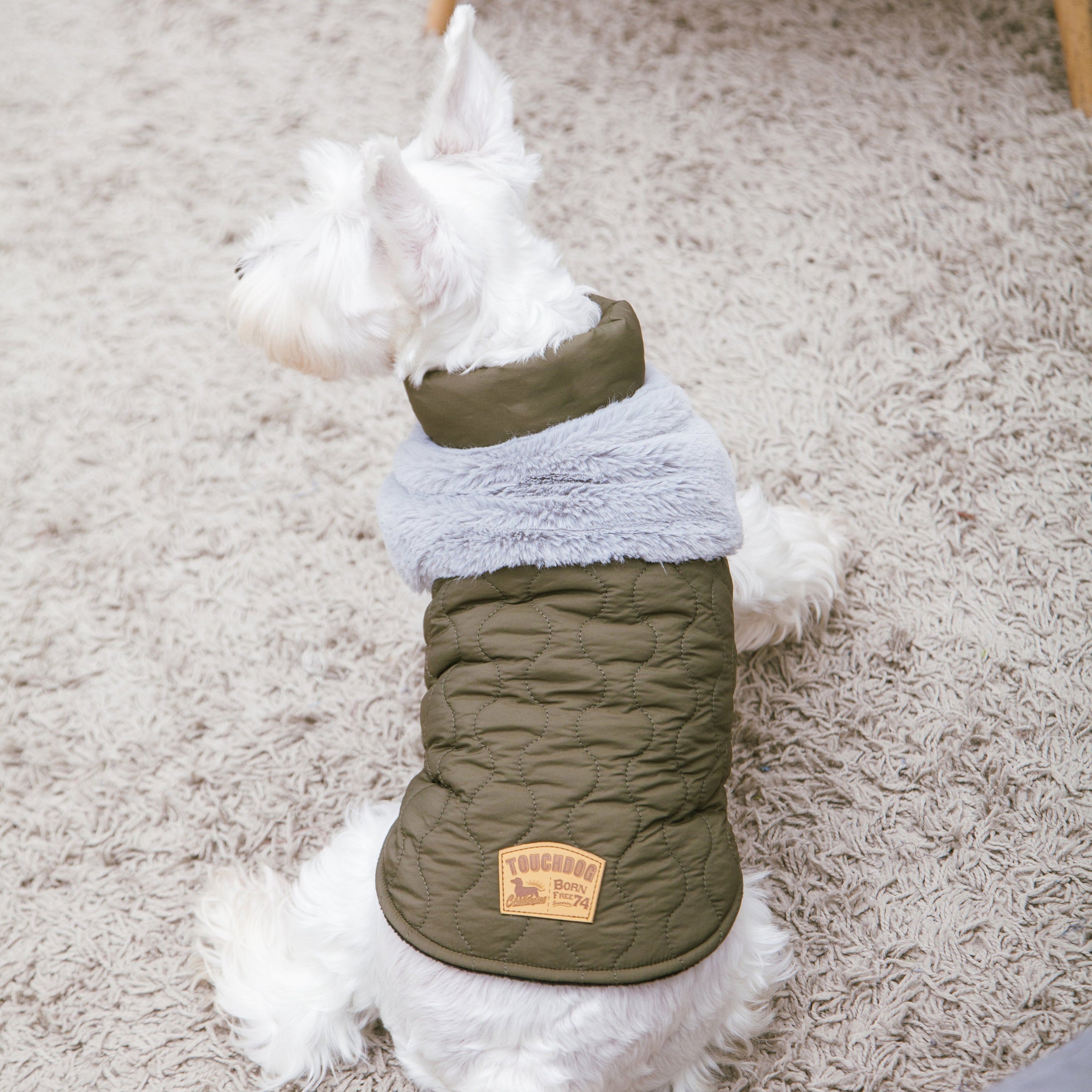 Touchdog 'Furrost-Bite' Fur and Fleece Designer Fashion Dog Jacket - BIG FRENCHIES