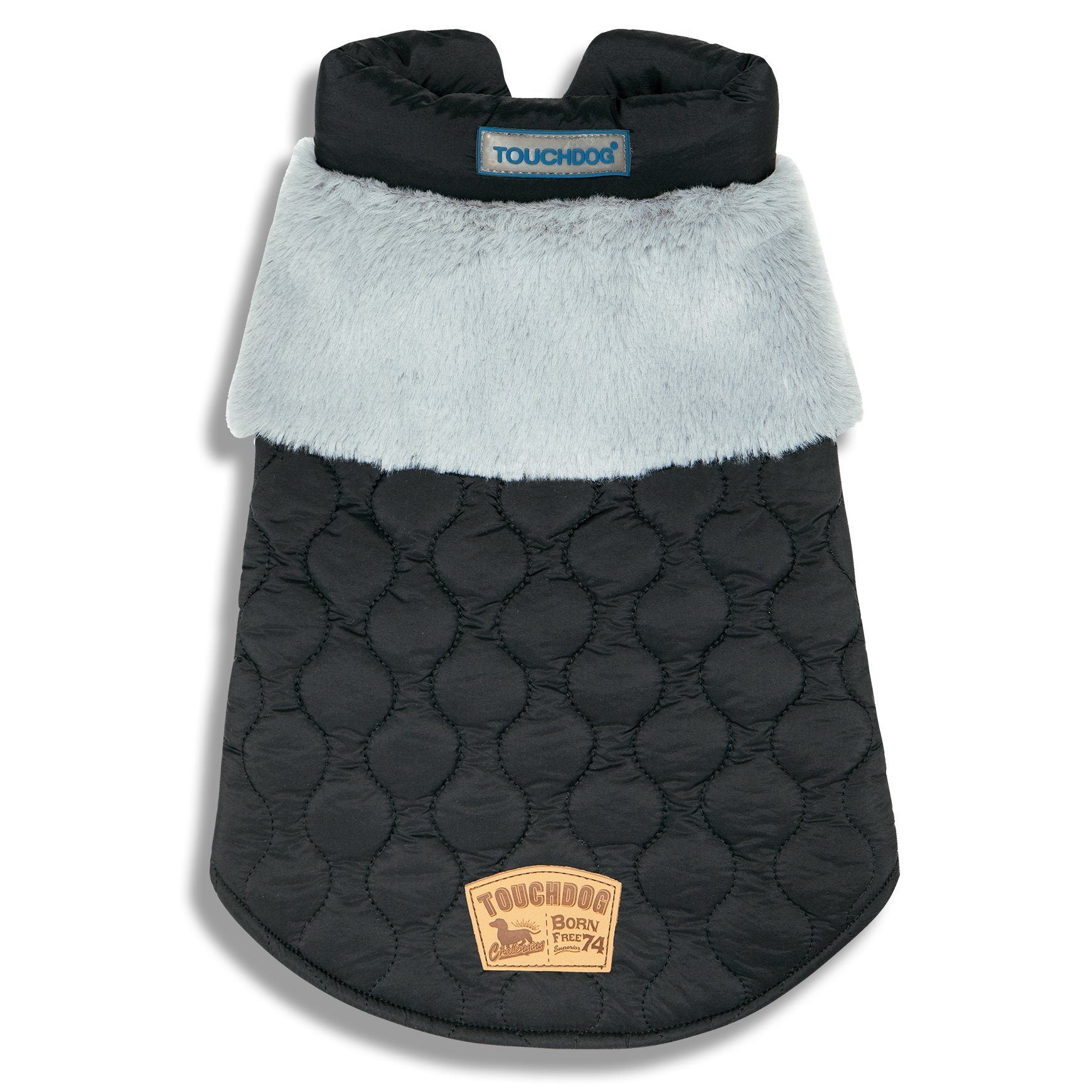 Touchdog 'Furrost-Bite' Fur and Fleece Designer Fashion Dog Jacket - BIG FRENCHIES