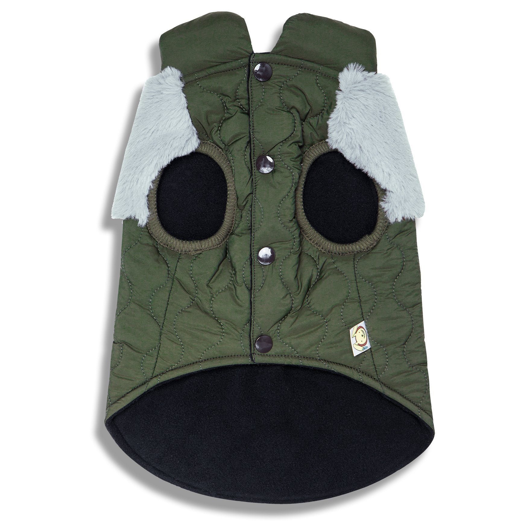Touchdog 'Furrost-Bite' Fur and Fleece Designer Fashion Dog Jacket - BIG FRENCHIES