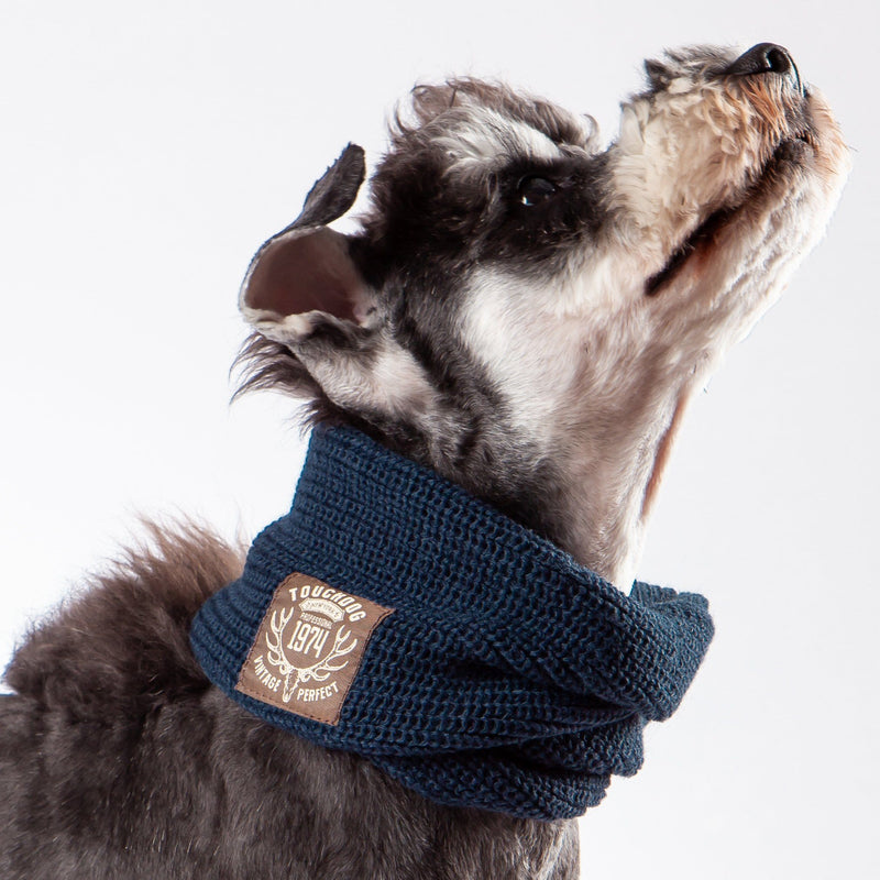 Touchdog Heavy Knitted Designer Fashion Winter Dog Scarf - BIG FRENCHIES