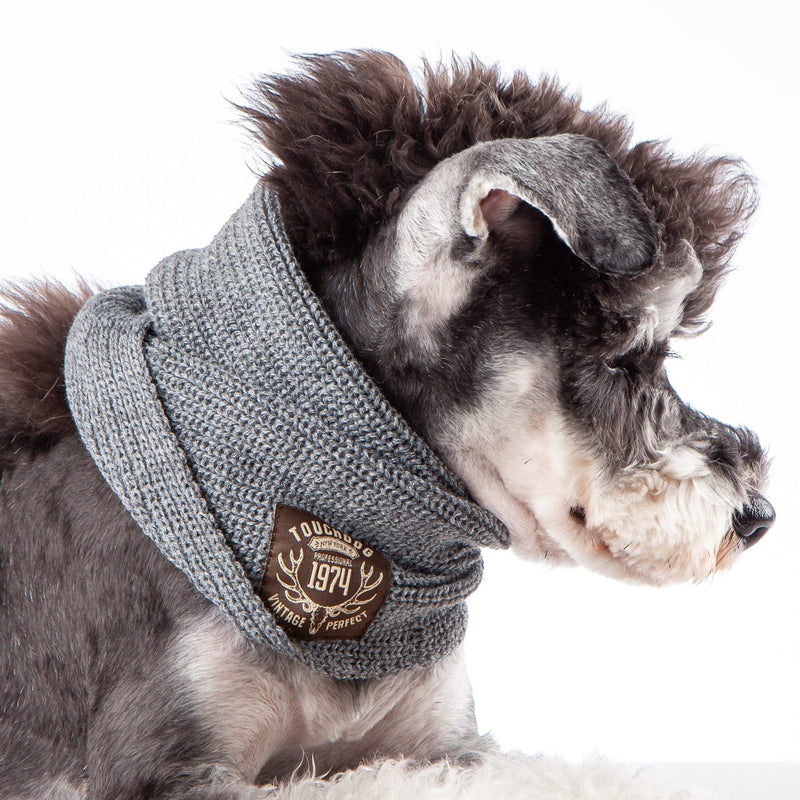 Touchdog Heavy Knitted Designer Fashion Winter Dog Scarf - BIG FRENCHIES