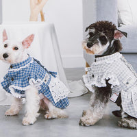 Touchdog 'I love Poochi' Classical Plaid Fashion Designer Dog Dress - BIG FRENCHIES