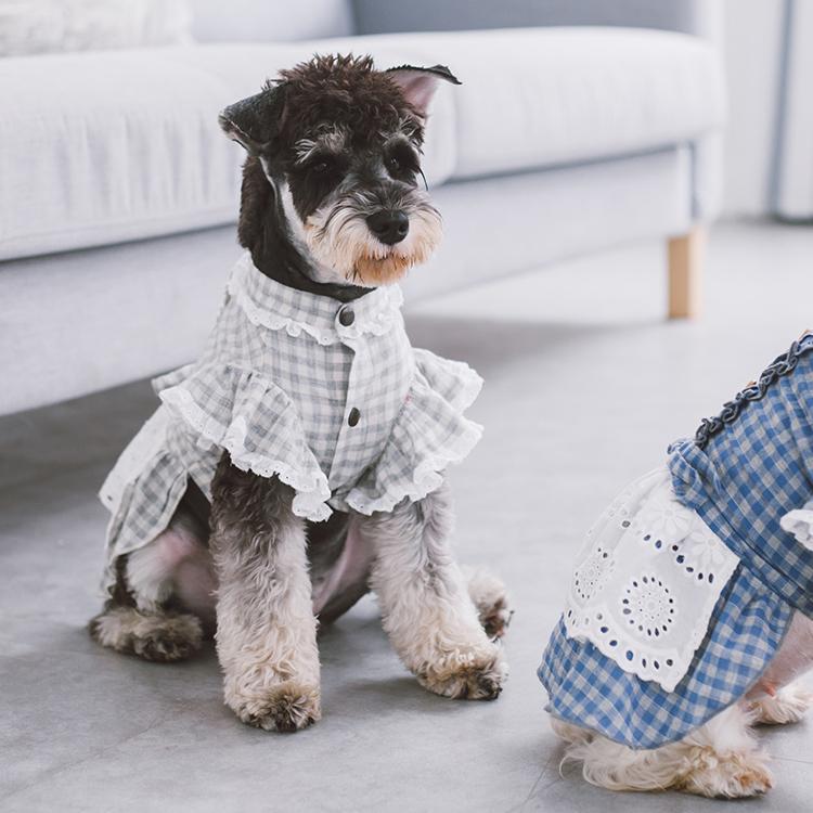 Touchdog 'I love Poochi' Classical Plaid Fashion Designer Dog Dress - BIG FRENCHIES