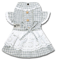 Touchdog 'I love Poochi' Classical Plaid Fashion Designer Dog Dress - BIG FRENCHIES