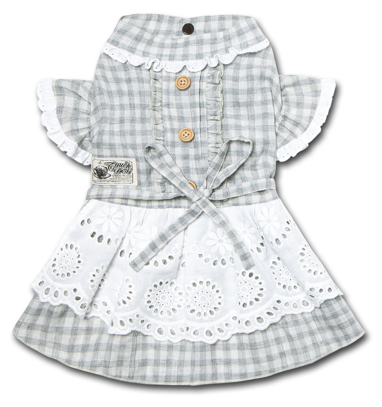 Touchdog 'I love Poochi' Classical Plaid Fashion Designer Dog Dress - BIG FRENCHIES