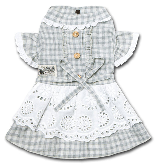 Touchdog 'I love Poochi' Classical Plaid Fashion Designer Dog Dress - BIG FRENCHIES
