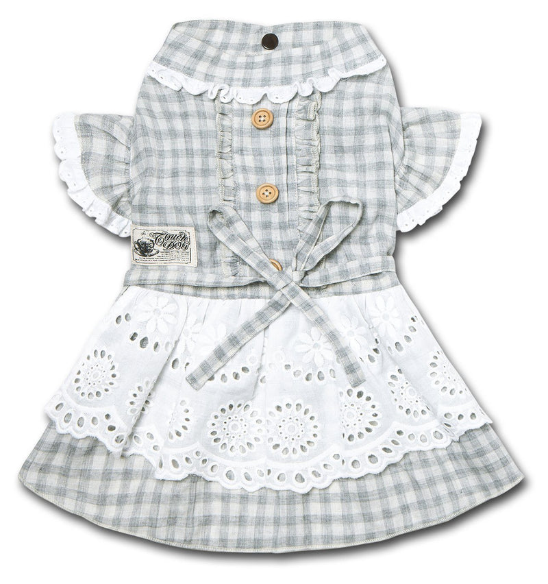 Touchdog 'I love Poochi' Classical Plaid Fashion Designer Dog Dress - BIG FRENCHIES
