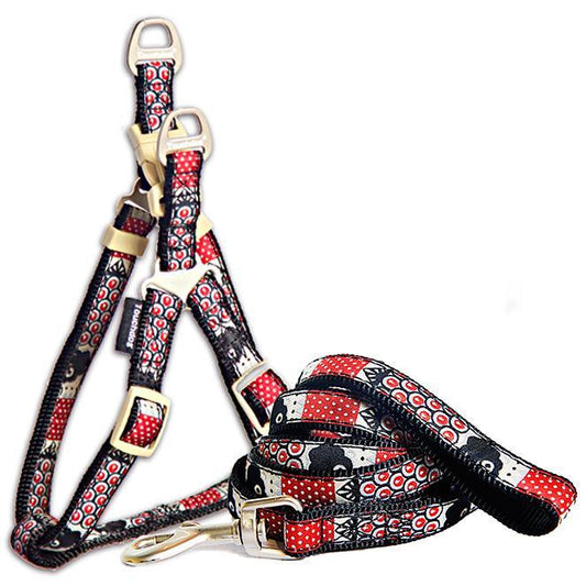 Touchdog 'Owl-Eyed' Tough Stitched Dog Harness and Leash - BIG FRENCHIES