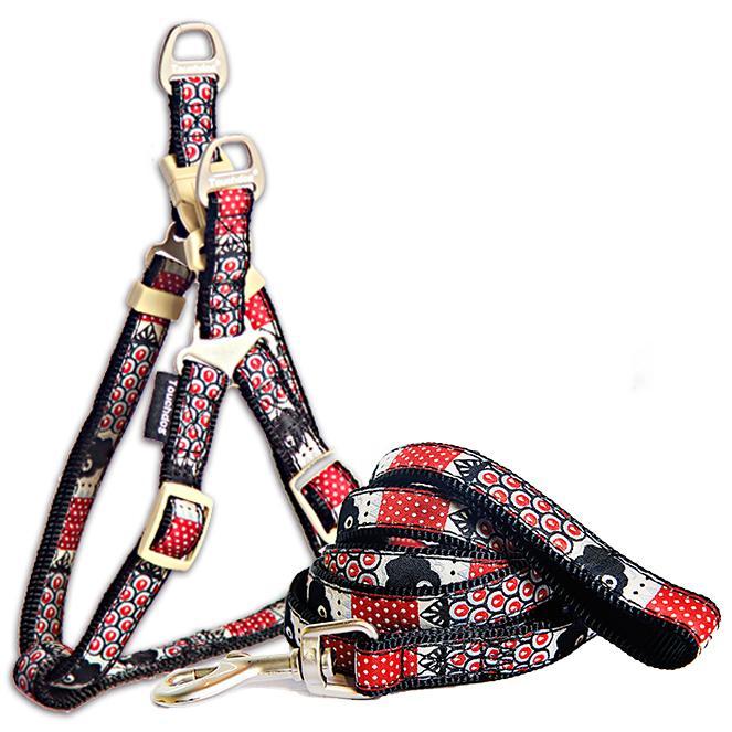 Touchdog 'Owl-Eyed' Tough Stitched Dog Harness and Leash - BIG FRENCHIES