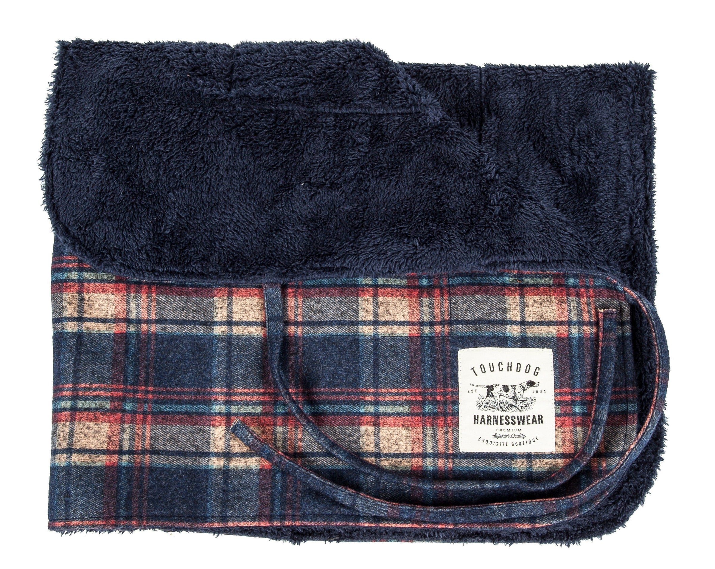Touchdog ® 2-In-1 Tartan Plaid Dog Jacket and Matching Reversible Dog Mat - BIG FRENCHIES