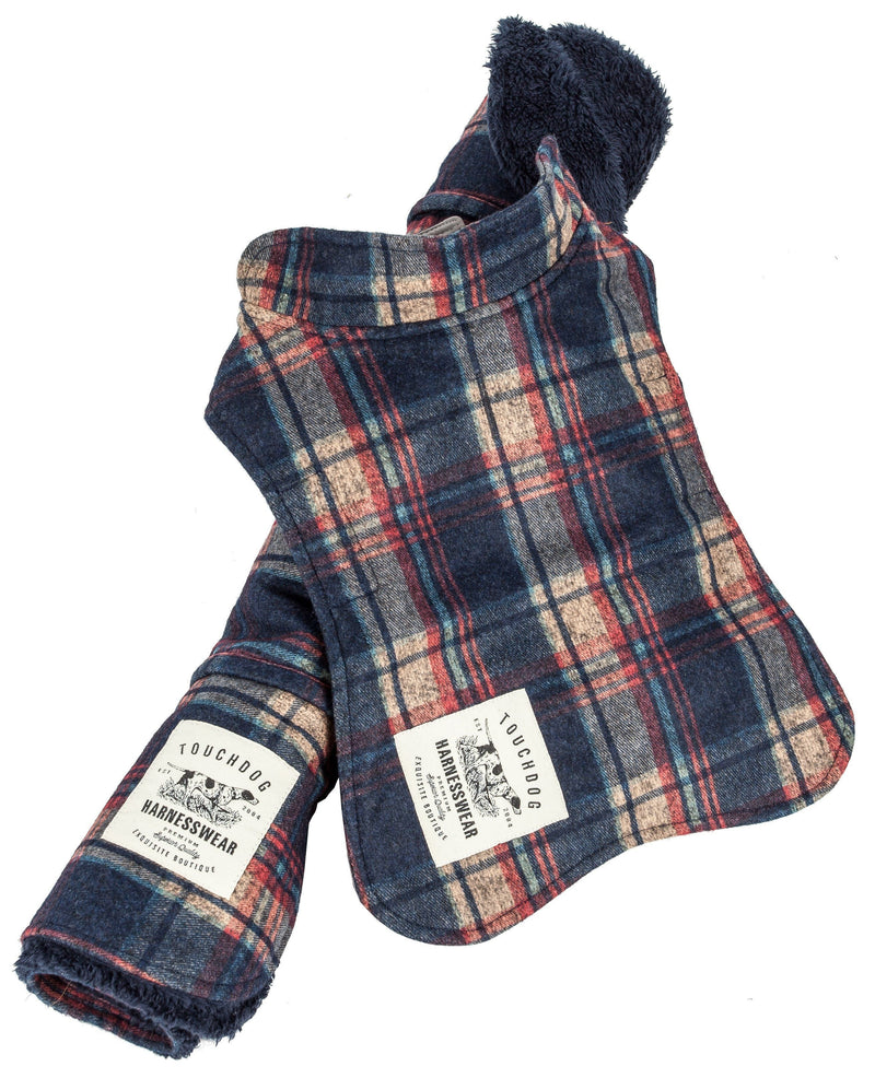 Touchdog ® 2-In-1 Tartan Plaid Dog Jacket and Matching Reversible Dog Mat - BIG FRENCHIES