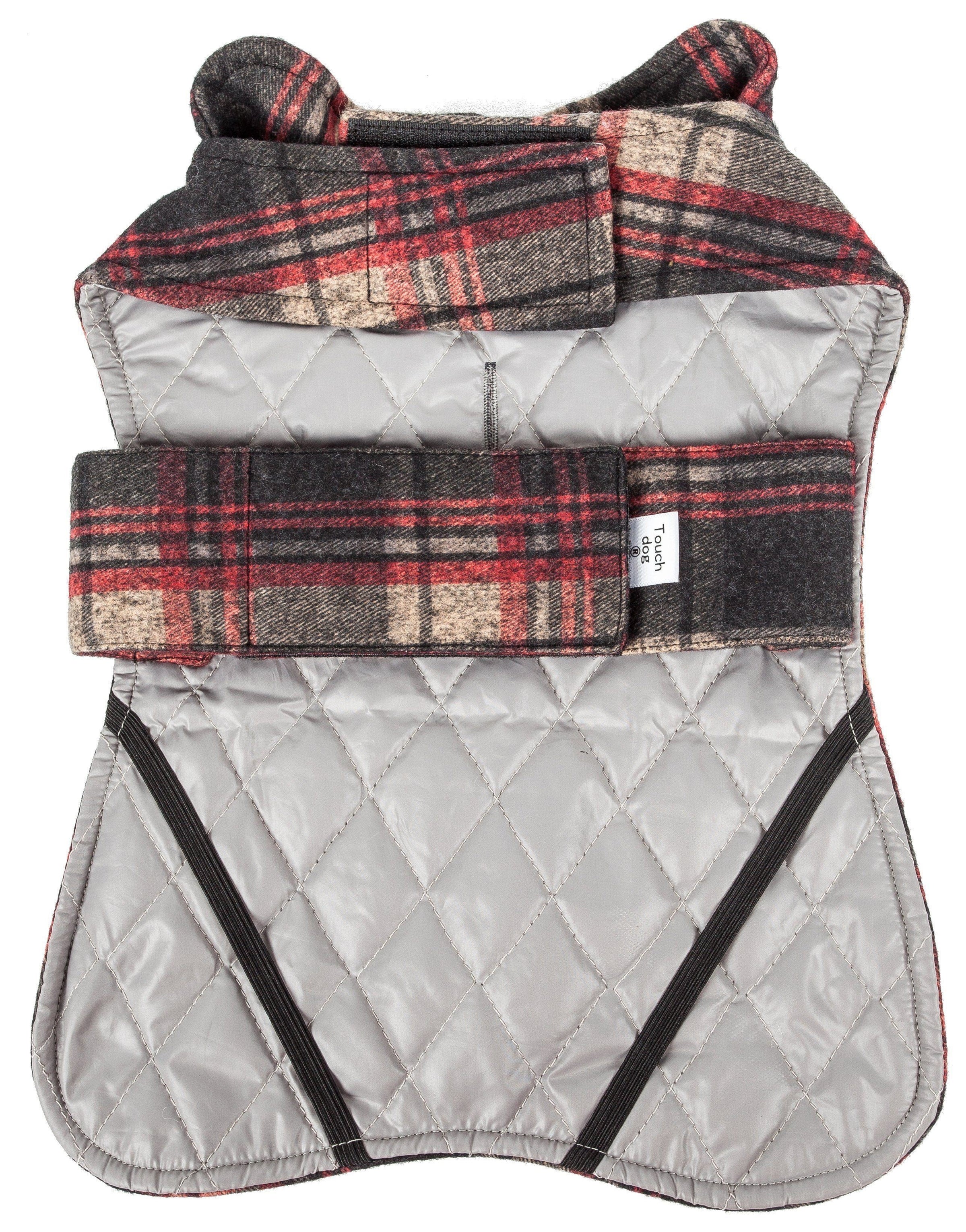 Touchdog ® 2-In-1 Tartan Plaid Dog Jacket and Matching Reversible Dog Mat - BIG FRENCHIES