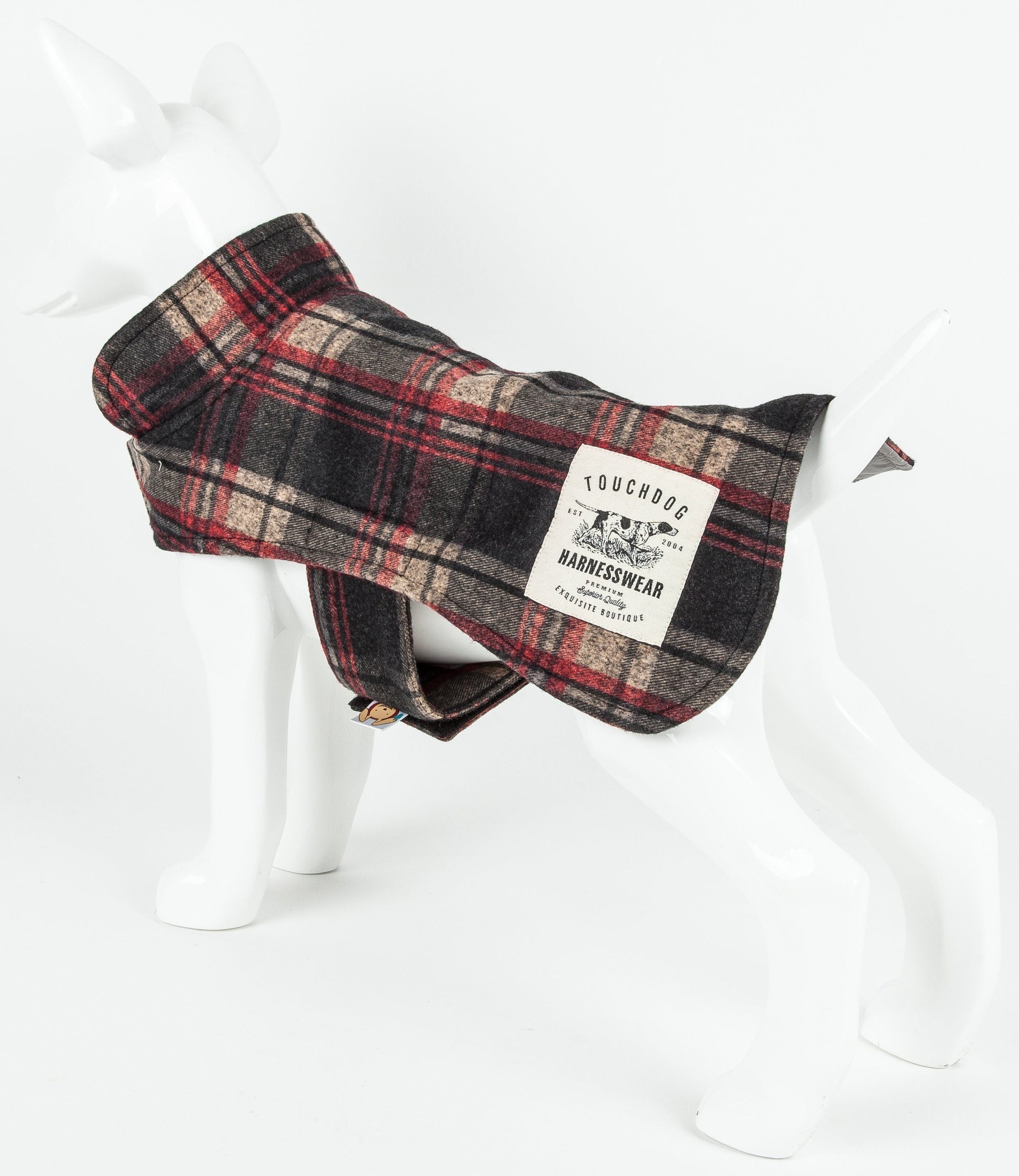 Touchdog ® 2-In-1 Tartan Plaid Dog Jacket and Matching Reversible Dog Mat - BIG FRENCHIES