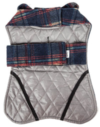 Touchdog ® 2-In-1 Tartan Plaid Dog Jacket and Matching Reversible Dog Mat - BIG FRENCHIES
