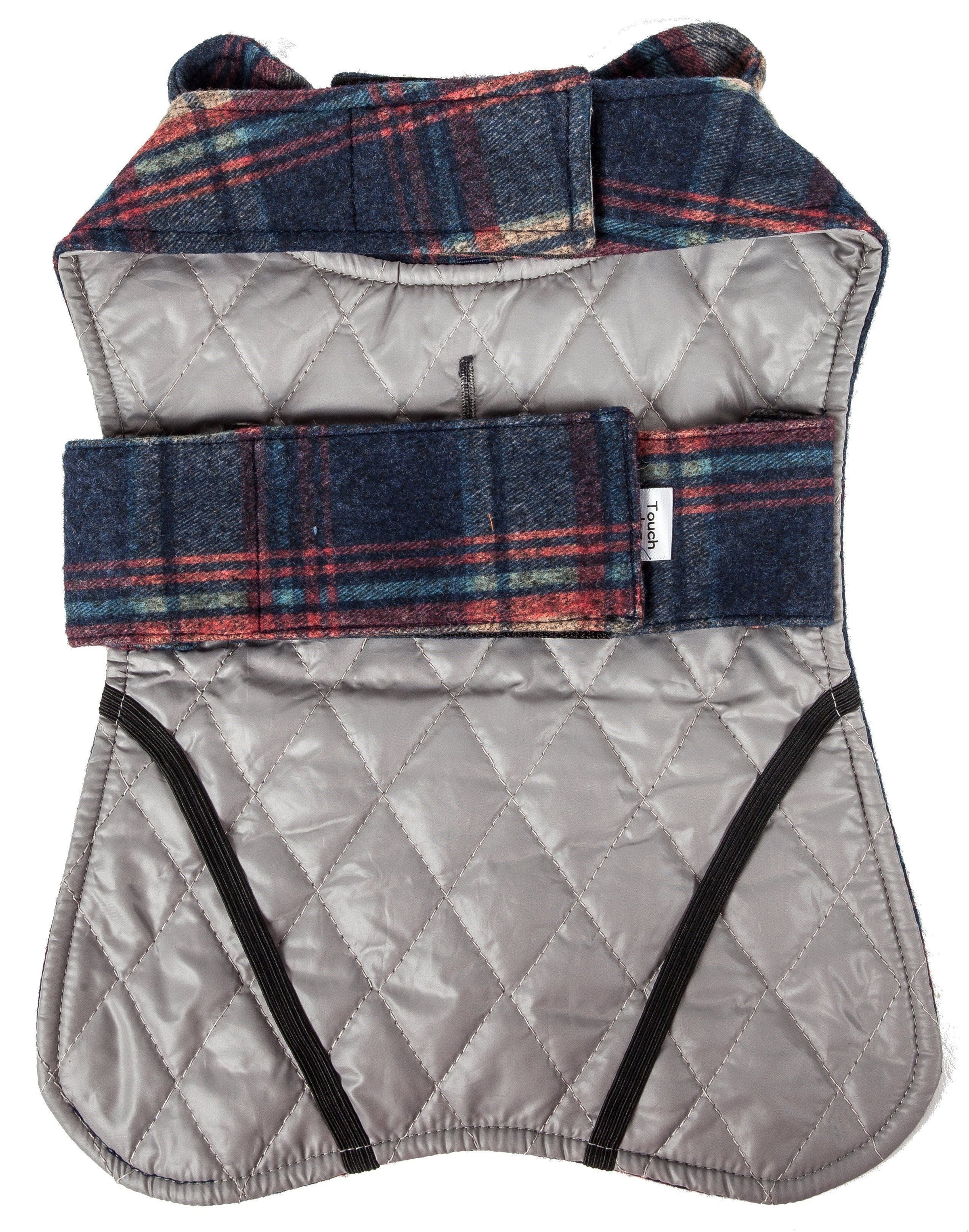 Touchdog ® 2-In-1 Tartan Plaid Dog Jacket and Matching Reversible Dog Mat - BIG FRENCHIES
